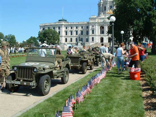 The day of the dedication. Thousands of people visited. Many of the WWII veterans told us stories about their time in combat. The vehicles triggered many memories.