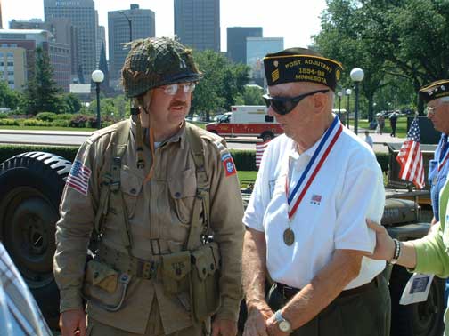 Dan's Thompson was one of the triggering mechanisms for the memories. Here, two vets were discussing the usage during the war. Another discussed his time in Europe. There were almost 4700 vets registered that day for the dedication. Keep their memory alive, they are going away from us at a rapid rate. "Lest we not forget"