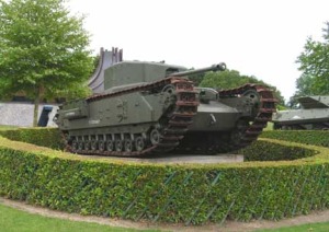 A rare British Churchill tank.