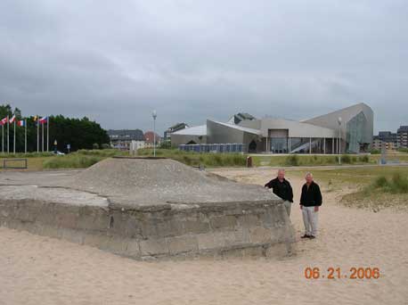 Heading east of Arromanches we stopped at Juno Beach. Mike and Don standing by a Tobruk on the Beach. The building in the background is the only Canadian museum of the D-Day beaches. We had a lot we wanted to see that day so we didn't take the time to tour this museum.