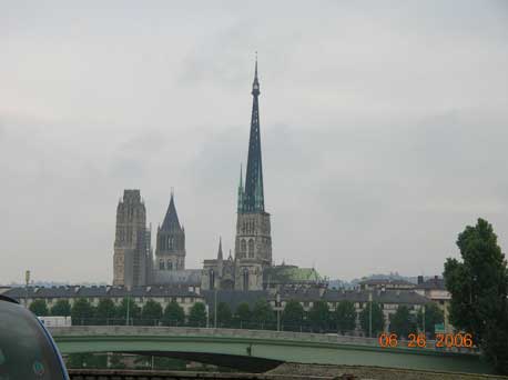 When we left Arromanches to head for Paris, we stayed one night in Rouen. Our hotel was directly across the street from this famous Rouen Cathedral in the very old part of town.