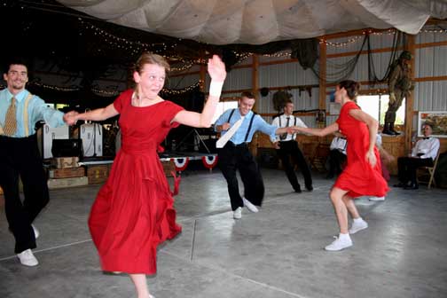 Pam & Mike hired a Big Band and some Swing dancers. Both were a big hit. The dancers gave swing lessons and encouraged guests to get out and dance. And when the band took a break they entertained the crowd with some high energy dance routines.