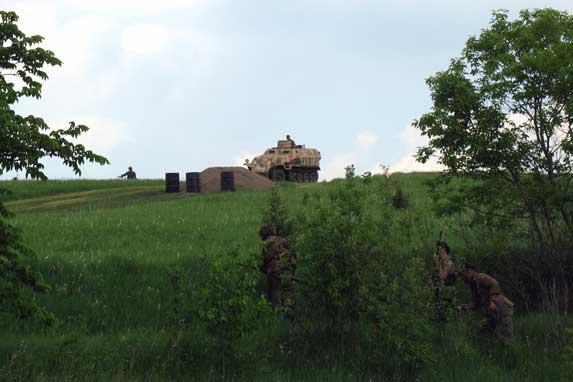 A combined Canadian and US forces attack the advancing Germans.