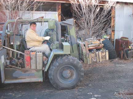 Dan making a haul out to the truck.