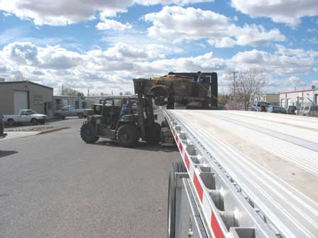 Loading the last semi home. The Marine Corps trailer full of misc stuff.