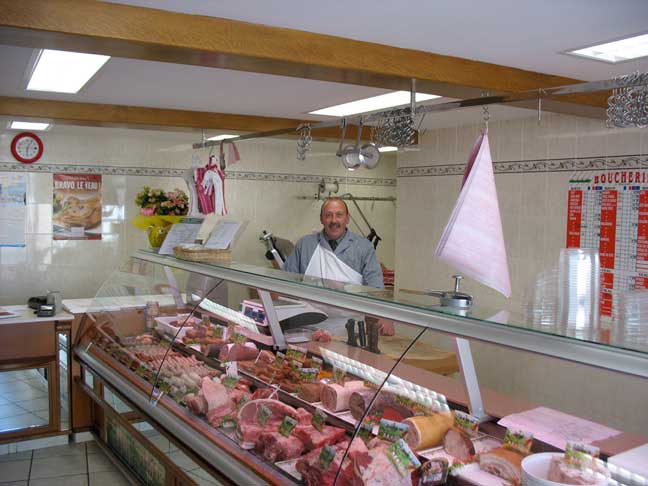 The butcher shop in Crepon. Immaculately clean and the best sausice we had over there. A very pleasant business owner. He was glad to see us all. He did not speak English, but we had no problem communicating food. If you are ever near  Crepon, stop in and try their food. You will not be disappointed in it, or the service!