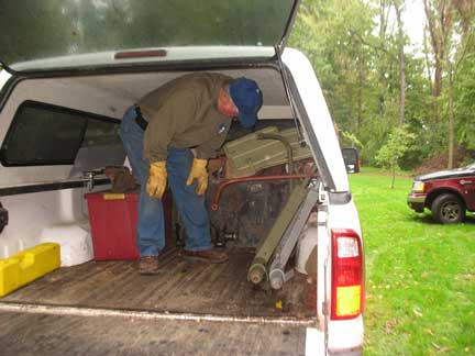 My traveling buddy, Don loading the truck. He loves riding in the bouncy truck for 13 hours!