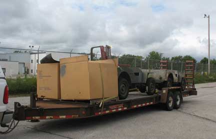 A quick stop to pick up the triwalls of parts that we got at the warehouse.