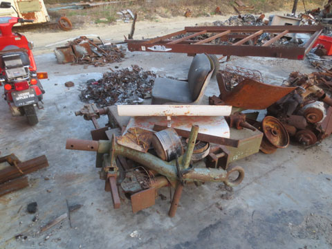 Some WC seats, axles, hood and a few other bits. I am guessing the Quad trailer is headed to the scrapper.
