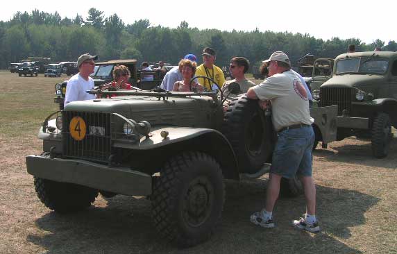 His royal highness, the great restorer, Gary Wirth all set to drive the WC. Mrs Wirth is sitting next to him.