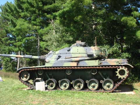 One of the two Shermans and the M60.