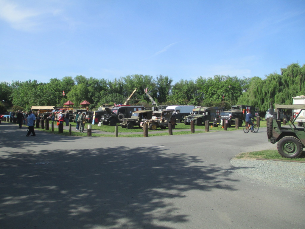 Central in the park was a vehicle display area.