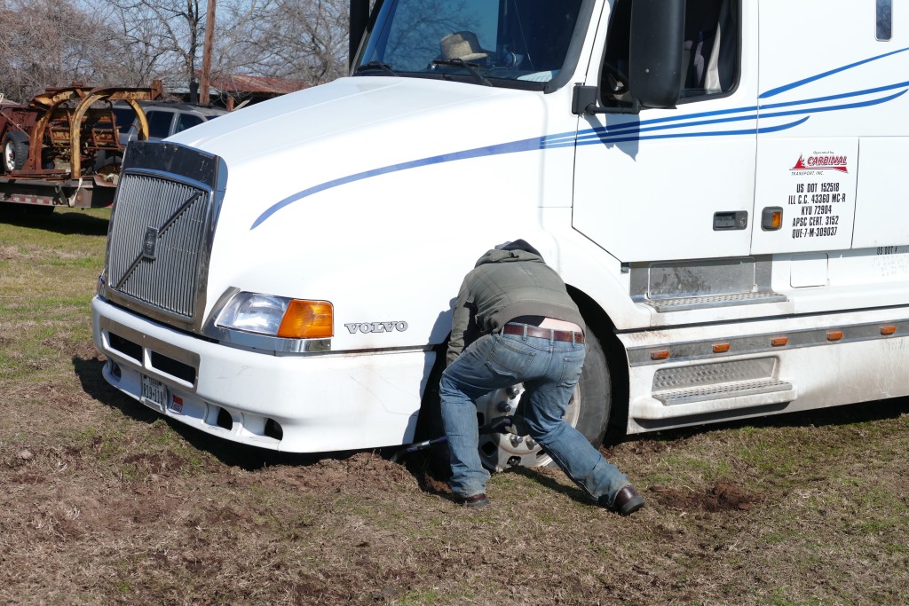 One buried semi. Driver hesitated and should have given it the berries.