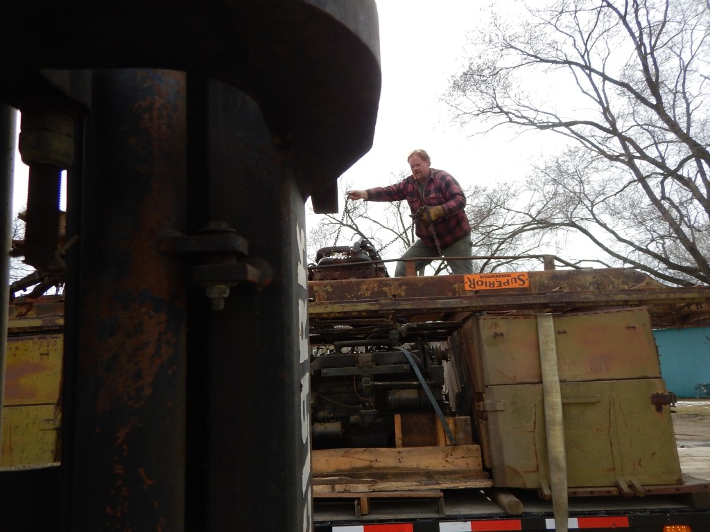 Offloading the engines, boxes, semi trailer etc etc etc.